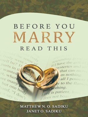 cover image of Before You Marry